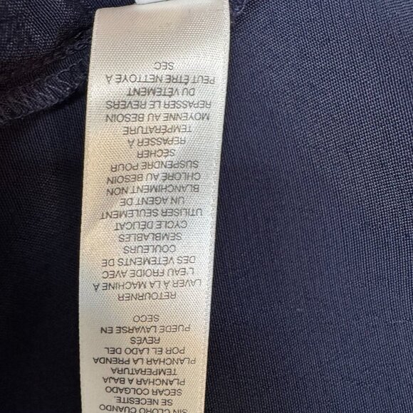 Chico's Navy Blue Sequin Front Yolk Long Sleeve Lace Trim Tunic Blouse Size XXL - Picture 14 of 16